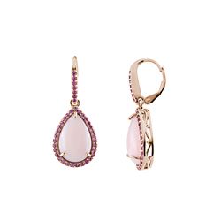 SS/PGPLATED PINK OPAL / PIN SAPP LEVERBK EARRINGS (#9833MUL)