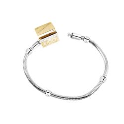 SS STORYWHEELS BRACELET / 14KY BOOK TWO-TONE - Size 7 (#3D)