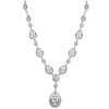 Image 1 : Sterling Silver CZ Teardrop Necklace- 18" 2"