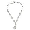 Image 2 : Sterling Silver CZ Teardrop Necklace- 18" 2"