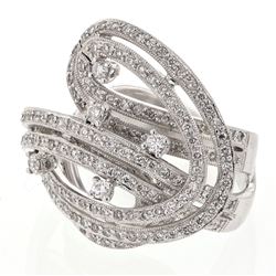 Antique Prong-Set Diamonds Fashion Ring In 18K White Gold | 322026