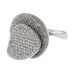 Round Antique Pave-Set Diamond Fashion Ring In 14K White Gold | 376179