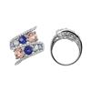 Image 1 : SS MORGANITE / TANZANITE / AQUA / WHITE TOPAZ RING - Size 7 (#9928MUL)