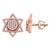 Image 1 : Star Of David Diamond Button Earring In 14K Rose Gold | 434031