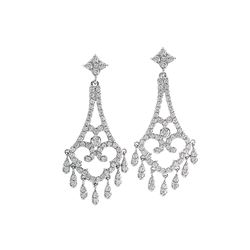 SILVER CUBIC ZIRCONIA EARRINGS (#7448CZ-AAAA)