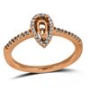 Image 1 : Pear Shape Cut Diamond Semi-Mount Engagement Ring In 14K Rose Gold|439887
