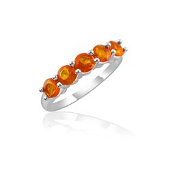 SS FIRE OPAL BAND RING - Size 7 (#9223OP)