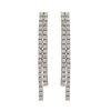Image 1 : Rhodium Plated Sterling Silver Two Row CZ Post Earrings, 2.20