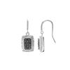 Image 1 : SS BLACK / WHITE DIAMOND FISHHOOK EARRINGS (#9446D-BLK)