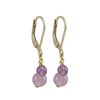 Image 1 : 6Mm Lavender And 4Mm Amy Semi Precious Balls On Gold Plated Sterling Silver Lever Back Earrings, 1.1