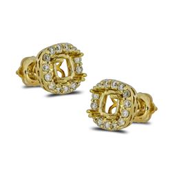 Genuine 0.46CTW Semi-Mount Earring 14K Yellow Gold