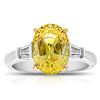 Image 1 : Oval Cut Yellow Sapphire And Double Diamond Ring