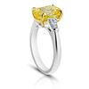 Image 2 : Oval Cut Yellow Sapphire And Double Diamond Ring