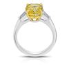 Image 3 : Oval Cut Yellow Sapphire And Double Diamond Ring