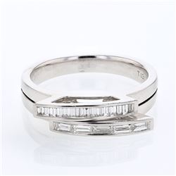 Channel-Set Baguette Diamond Split Shank Band  In 14K White Gold | 172011