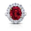 Image 1 : Oval Cut Red Spinel And Diamond Halo Ring