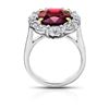 Image 3 : Oval Cut Red Spinel And Diamond Halo Ring