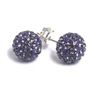 Image 1 : Sterling Silver Purple Crystal 6Mm Post Earrings