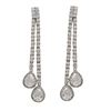 Image 1 : Sterling Silver Two Row With Teardrop CZ Post Earrings-60M Long
