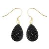 Image 1 : Sterling Silver 9X12mm Black Crystal Teardrop Earrings