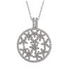 Image 1 : Sterling Silver 30Mm Circle Pendant Flower Design With CZ- 1.61