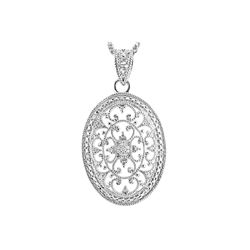 SS DIAMOND OVAL PENDANT (#8888D)