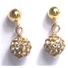 Image 1 : Sterling Silver-GD Crystal Ball Earrings