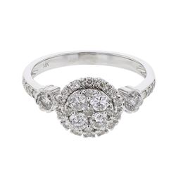 White Diamond Cluster Ring In 14K White Gold | 438683