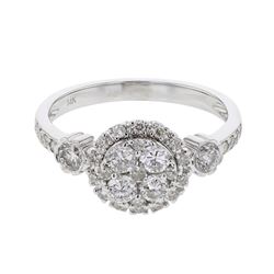 White Diamond Cluster Ring In 14K White Gold | 438683