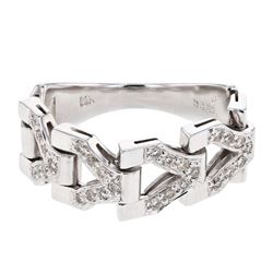 Pave-Set Hinged Diamond Ring  In 14K White Gold | 275118