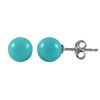 Image 1 : Turquoise 7Mm Ball On Rhodium Plated Sterling Silver Post Stud Earrings