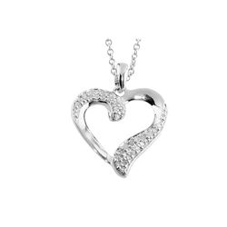 SS DIAMOND HEART PENDANT (#7512D)