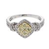 Image 1 : Round-Cut Shank With Bands Cluster Diamond Ring In 14K White And Yellow Gold | 438530