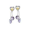 Image 1 : SILVER/GOLD AMETHYST WIRE WRAPPED EARRINGS (#6435A)