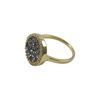 Image 2 : Gold Plated Sterling Silver, 15Mm Round Circle, 12Mm Grey Druzy Natural Stone With CZ Border, Ring S