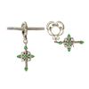 Image 1 : WHITE GOLD WHEEL W/ EMERALD CROSS DANGLE (#27E)