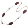 Image 1 : White 16X20 Baroque Shell Pearl With Rhodonite(Pink) Semi Precious Stones On Gold Plated Brass Chain