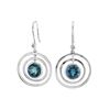 Image 1 : SILVER LONDON BLUE TOPAZ / DIAMOND FISHHOOK EARRINGS (#7041LDN)
