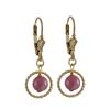 Image 1 : Rhodonite(Pink) 6Mm Semi Precious Ball In 10Mm Braided Ring, On Gold Filled Lever Back Earrings, 1.1