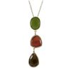 Image 1 : Gold Plated Sterling Silver, With Smoky Color Combination Semi Precious Stones Pendant, 2.6&Quot;