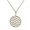 Image 1 : Gold Plated Sterling Silver 28Mm Round Wave CZ Pendant, 1.48&Quot;