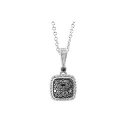 SS BLACK / WHITE DIAMOND PENDANT (#9447D-BLK)