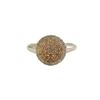 Image 1 : Gold Plated Sterling Silver 10Mm Round Circle With Champagne CZ And White CZ Border Ring, Size 7