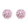 Image 1 : Sterling Silver Light Pink Crystal 8Mm Post Earrings