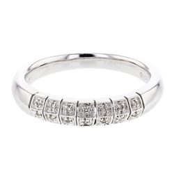 Invisible-Set Gents Diamond Wedding Band  In 14K White Gold | 258770