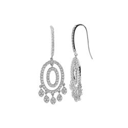 SILVER CUBIC ZIRCONIA EARRINGS (#7451CZ-AAAA)