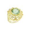 Image 1 : STERLING SILVER GOLDPLATED MINTGREEN QUARTZ RING - Size 7 (#8951SPMGQ)