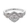 Image 1 : Round-Cut Shank With Bands Cluster Diamond Ring In 14K White Gold | 436431