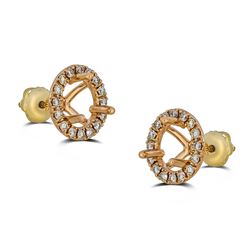 Genuine 0.46CTW Semi-Mount Earring 14K Rose Gold