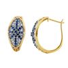 Image 1 : STERLING SILVER GOLDPLATED SAPPHIRE / WHITE SAPPHIRE EARRINGS (#9988MUL)